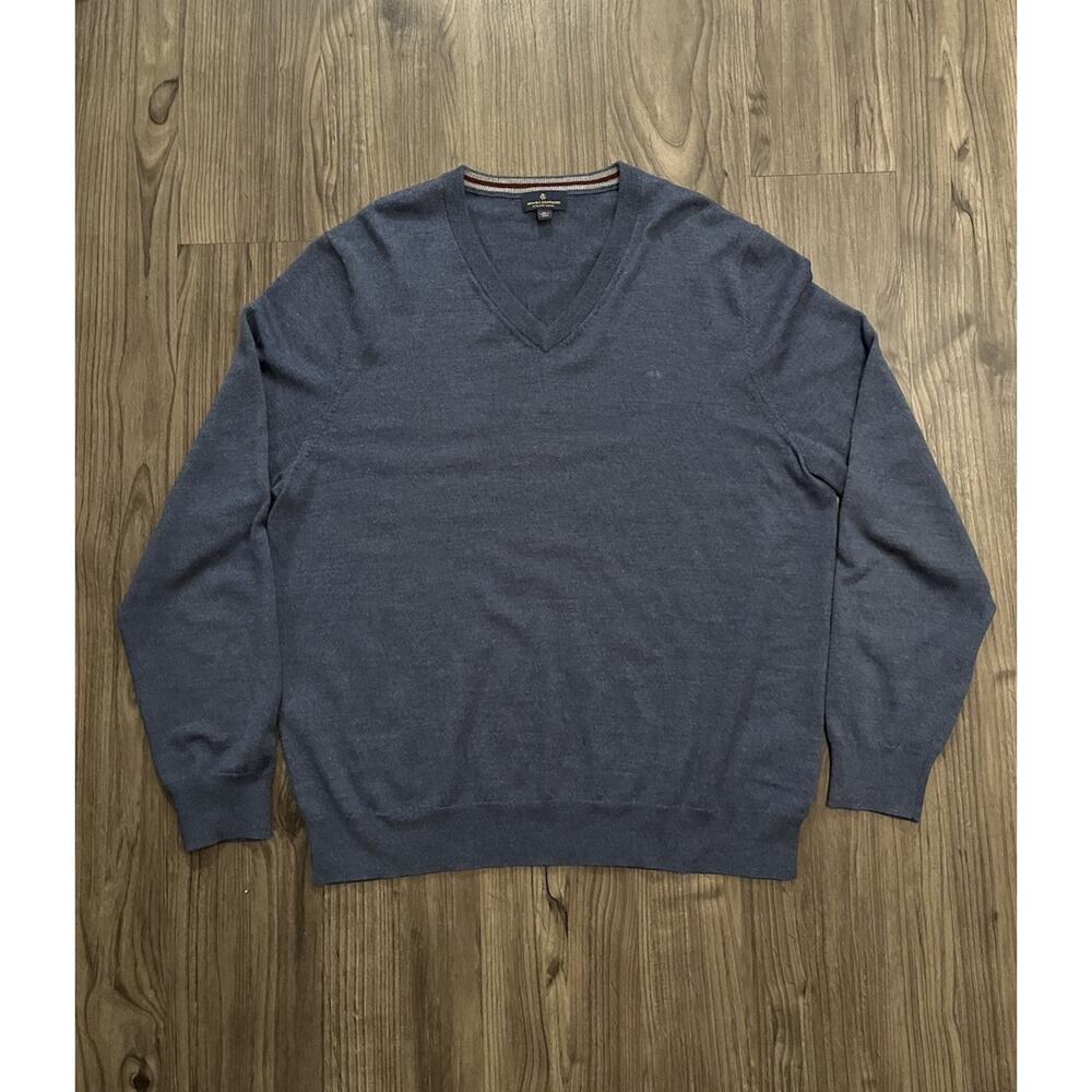 Brooks Brothers Extra Fine Merino Wool Sweater Men’s XL Blue Preppy Classic